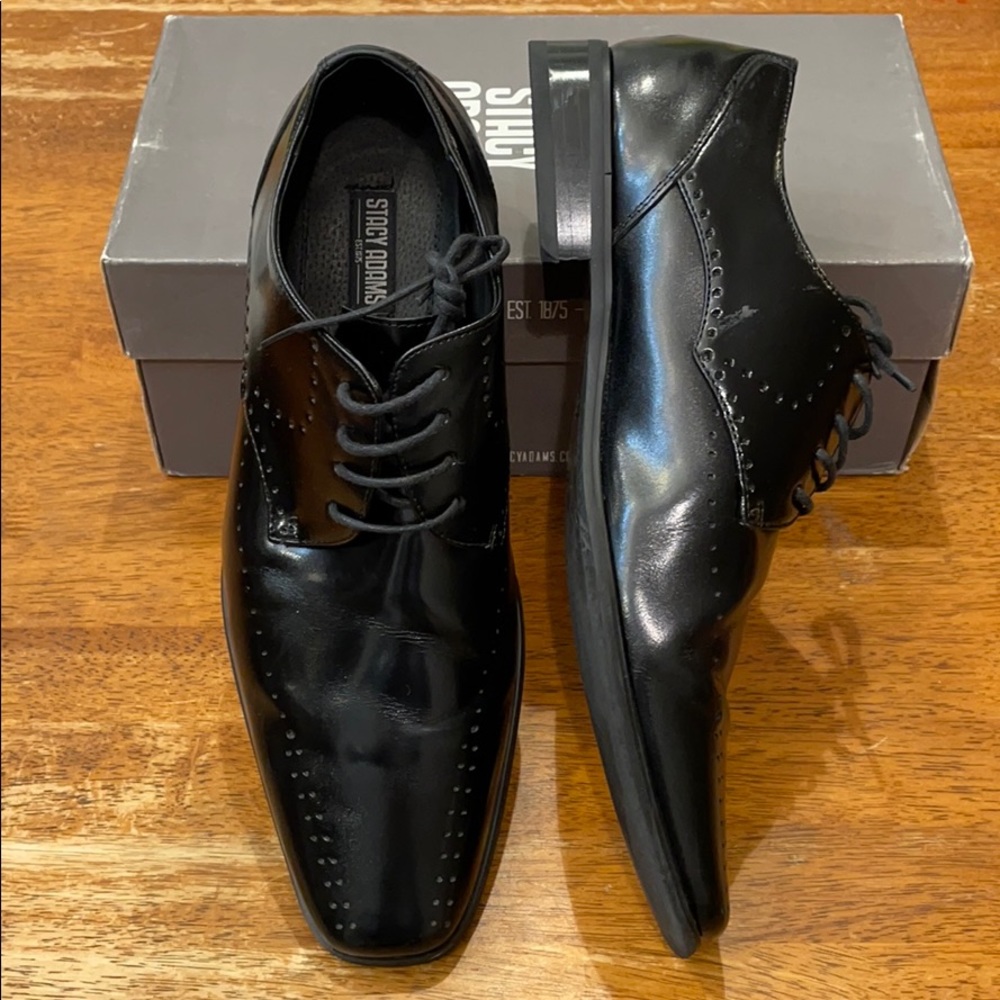 Stacy Adams Black Atwell Plain Toe Oxford